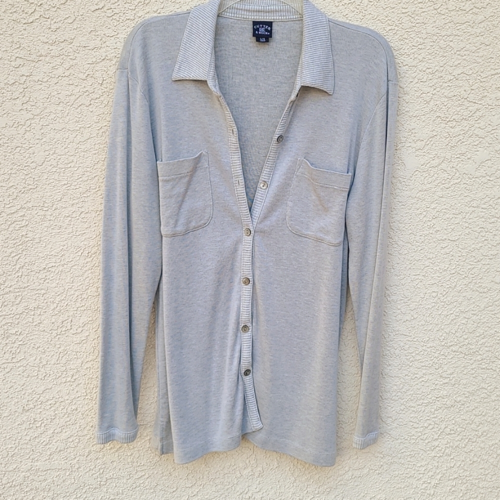 Cutter & Buck heather grey cardigan